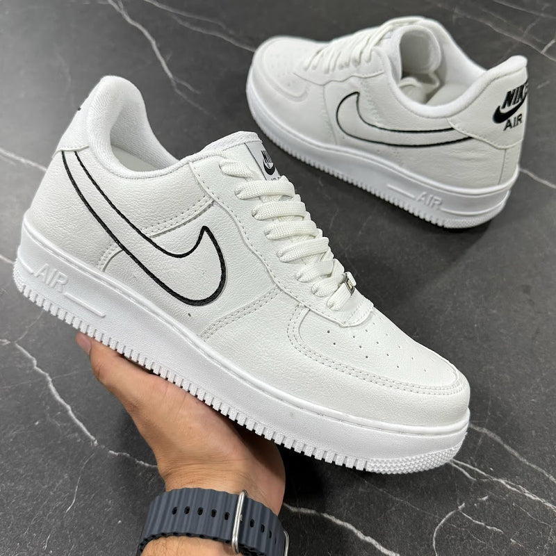 NIKE AIR FORCE 1 - BRANCO FILETE PRETO